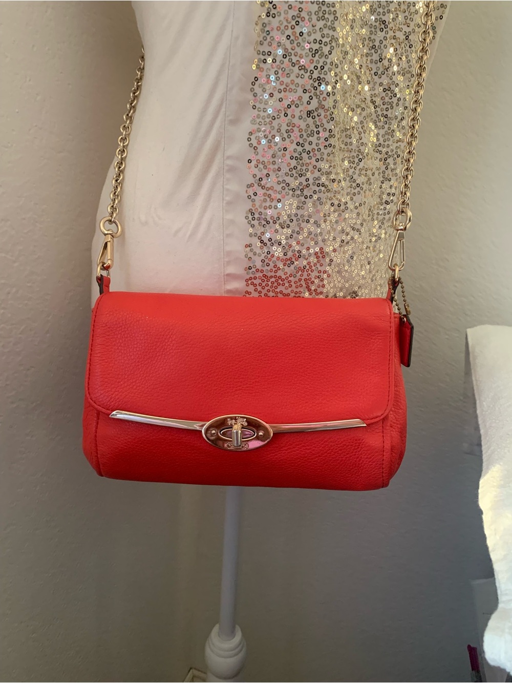 COACH Madison  Pebbled Leather Crossbody /Shoulder Bag - Picture 10 of 12
